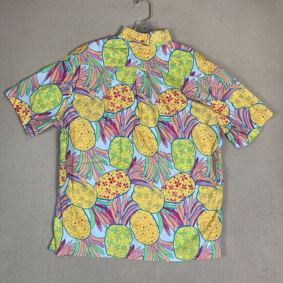 Chubbies Shirt Mens XL Multicolor The Nutter Hawaiian Pineapple Relaxed Fit‎ - Picture 8 of 9